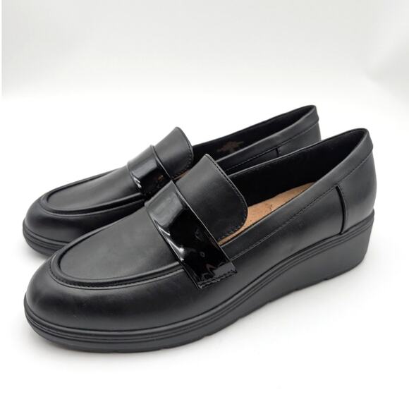 Easy Spirit Tahlia Slip-On Wedge Loafers Shoes Women's Black Size US10M EU40.5 - Picture 1 of 12